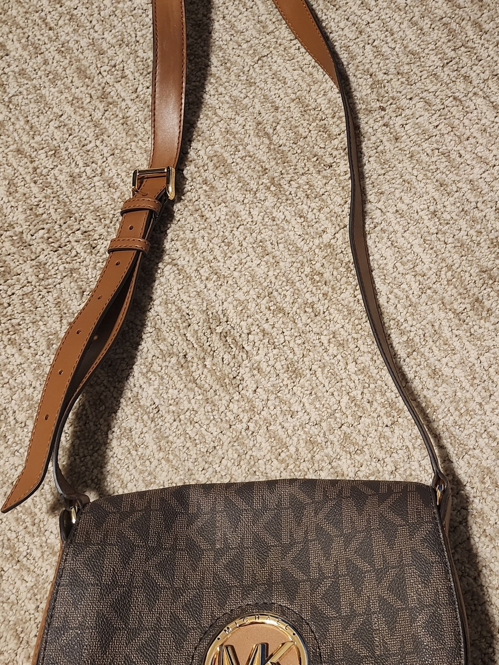 Michael Kors Brown MK Logo Crossbody Bag